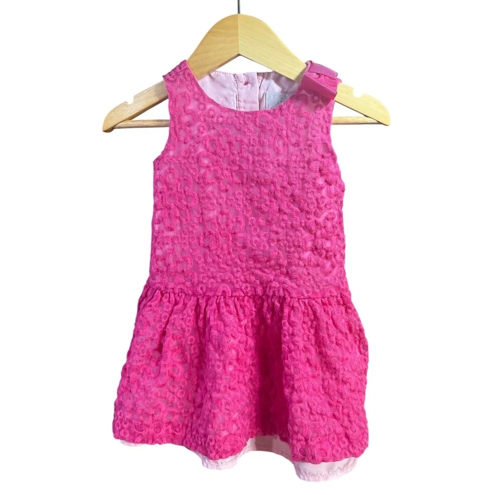 Gymboree Baby Girl‎ Pink Eyelet Bow Dress 12-18M Sleeveless Special Occasion
